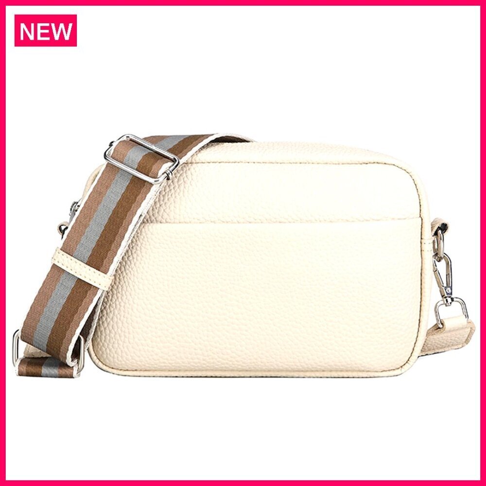 Small Vegan Leather Crossbody Bag with Adjustable Guitar Strap Shoulder Purse